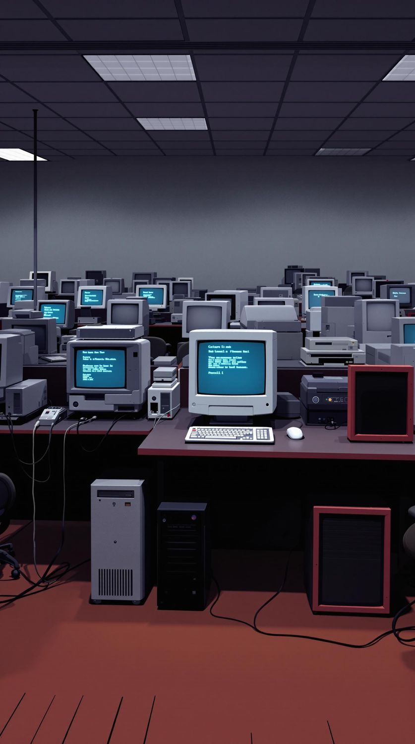 Retro Computer Lab Virtual Background Classic Computer Lab