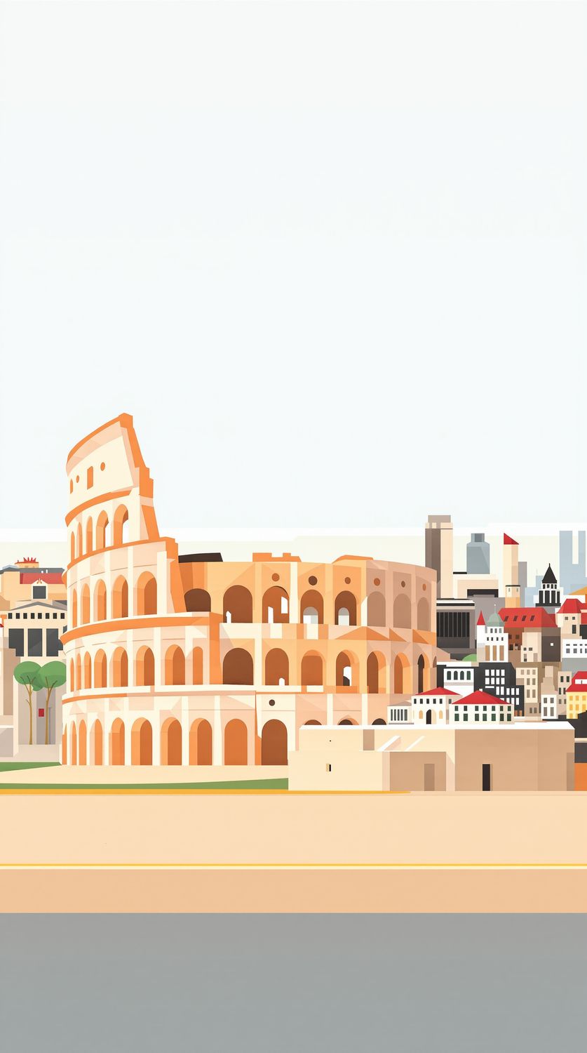 Stylized Rome Abstract Abstract Colosseum in Roman Cityscape