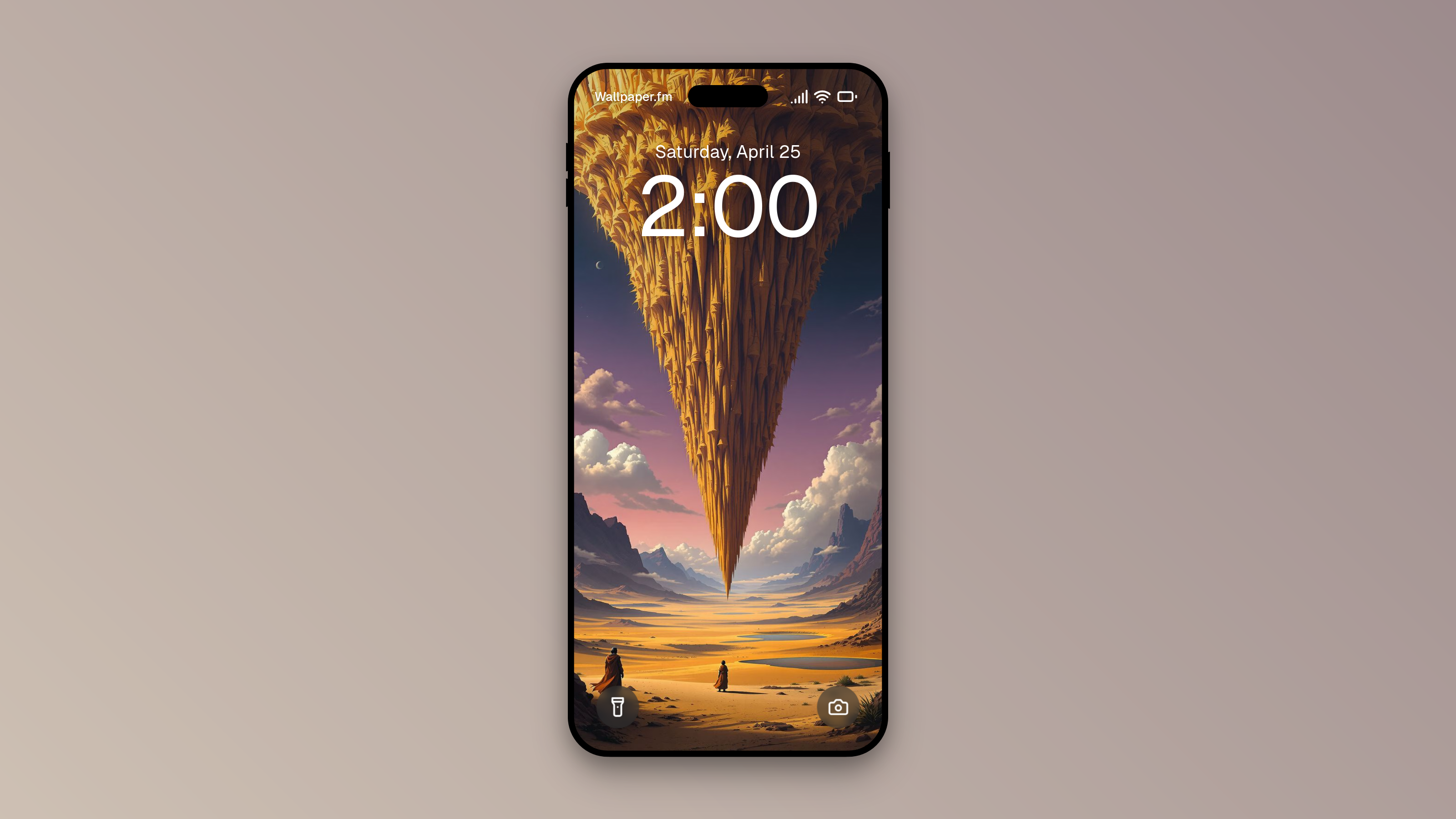 Inverted Sand Spire in Twilight Desert